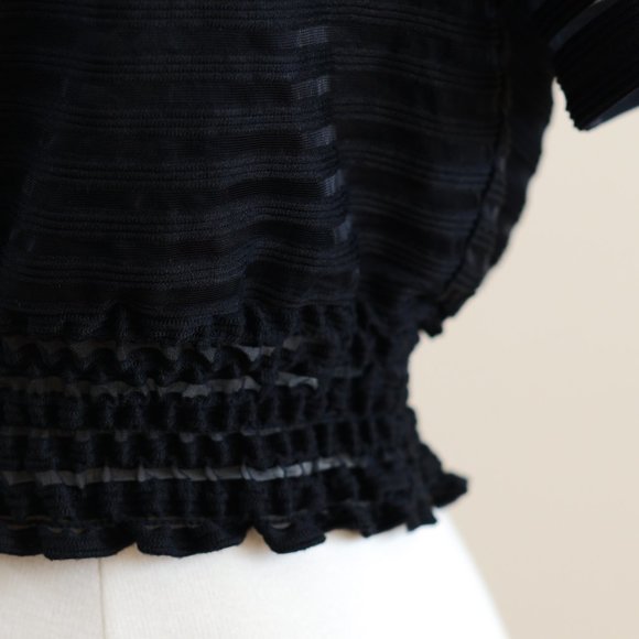 Tracy Reese Off-The-Shoulders Black Crop Top Size Small - Picture 7 of 13